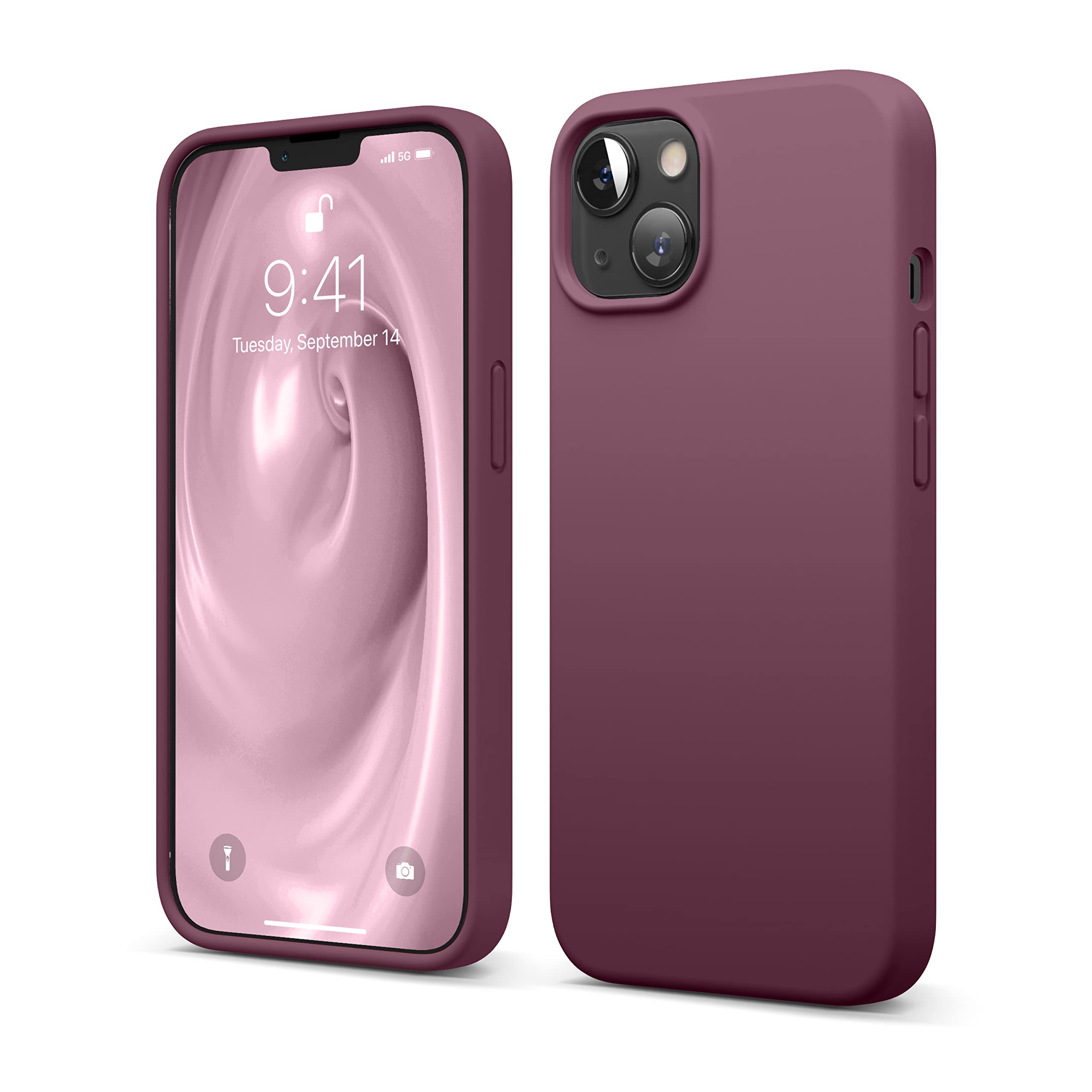 elago Liquid Silicone Case Compatible with iPhone 13 Case (6.1"), Premium Silicone, Full Body Protection - 3 Layer Shockproof Phone Cover, Anti-Scratch Soft Microfiber Lining (Burgundy) — image 1