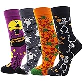 suokesi Halloween Socks for Women, Funny Crazy Novelty Cotton Fun, Casual Crew Socks Size 6-9