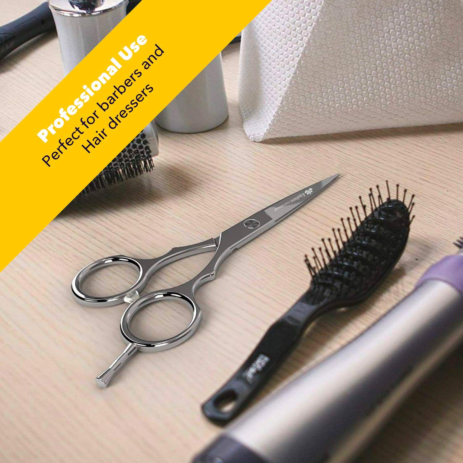 Equinox Barber & Salon Styling Series - Barber Hair Cutting Scissors/Shears - 6.0" Overall Length - Detachable Finger Rest - High Quality Stainless Steel : Beauty