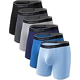 COLORFULLEAF Mens Underwear Soft Bamboo Rayon Boxer Briefs Breathable Open Fly Underwear Multipack