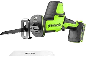 Greenworks 24V Brushless 1" Compact One-Handed Reciprocating Saw (3,000 SPM), Cordless Powered Variable Speed Recip Saw, Battery Not Included