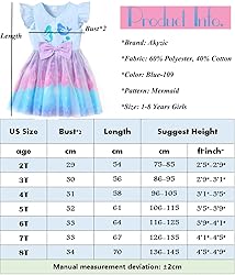 Girl Mermaid Dress Tulle Toddler Blue Swing Bowknot