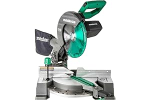 Metabo HPT 10-Inch Single Bevel Compound Miter Saw, 15-Amp Power Saw with Xact Cut Shadow Line, Precision Miter Angles, Single Bevel 0-45°, 40T TCT Miter Saw Blade, Lightweight Design, C10FCG2