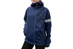 Wulibike Cycling Jackets for Womens Running Jacket Winter Thermal Reflective Hoodie Windproof Coat With 6 Pockets