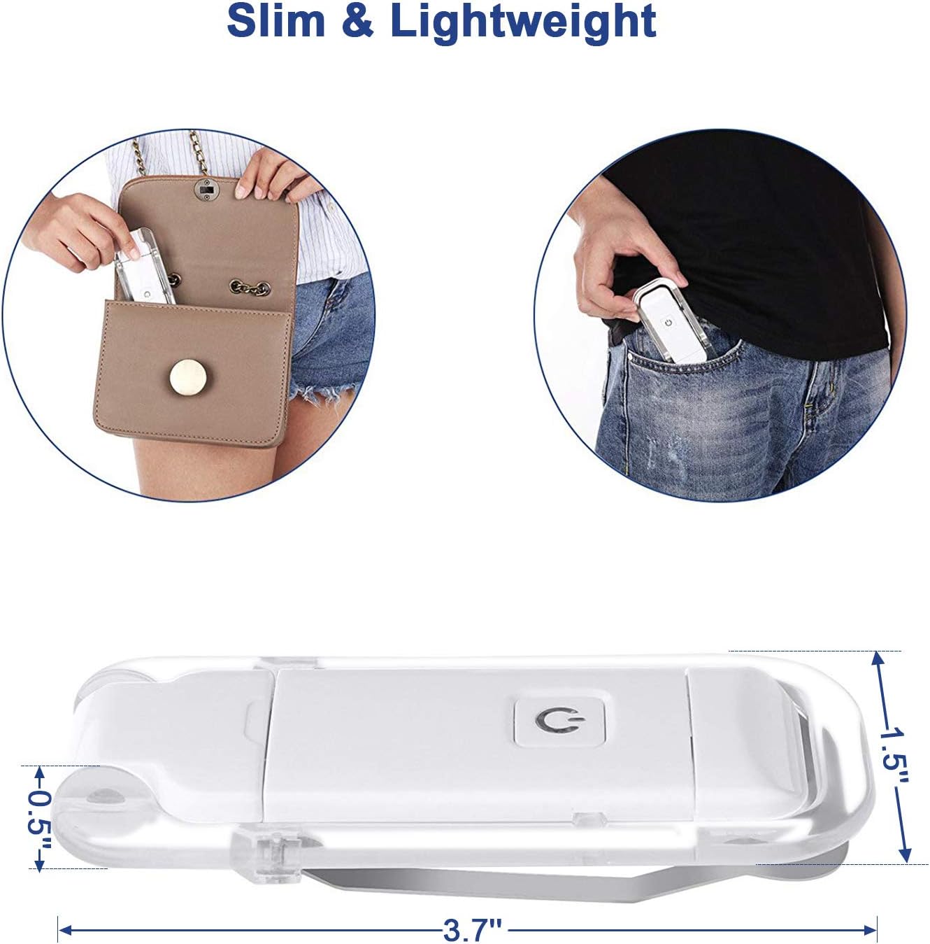 DEWENWILS USB Rechargeable Book Reading Light, Warm White, Brightness Adjustable for Eye-Protection, LED Clip on Book Lights, Portable Bookmark Light for Reading in Bed, Car - - 