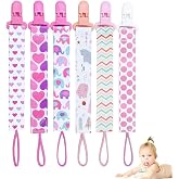 6 Pcs Pacifier Holder Clips, Baby Dummy Strap Clip, Pacifier Clip | Pacifier Clip Dummy Holder Straps, Soother Chains Clips Fit All, Soothers, Teething Toys, Baby Essentials