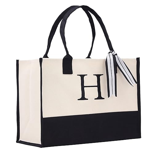 VANESSA ROSELLA Monogram Tote Bag with 100% Cotton Canvas and a