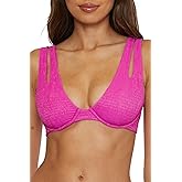 BECCA Women's Standard Luminous Underwire Bikini Top, Adjustable, Swimwear Separates