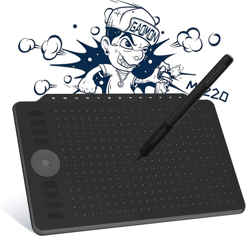 GAOMON M1220 12 Inch Drawing Tablet 8192 Pen 13 Multimedia Keys 8 Shortcut Keys