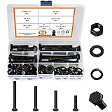 Hakkin 64PCS 3/8-16 Bolts and Nuts Kit, Grade 8.8