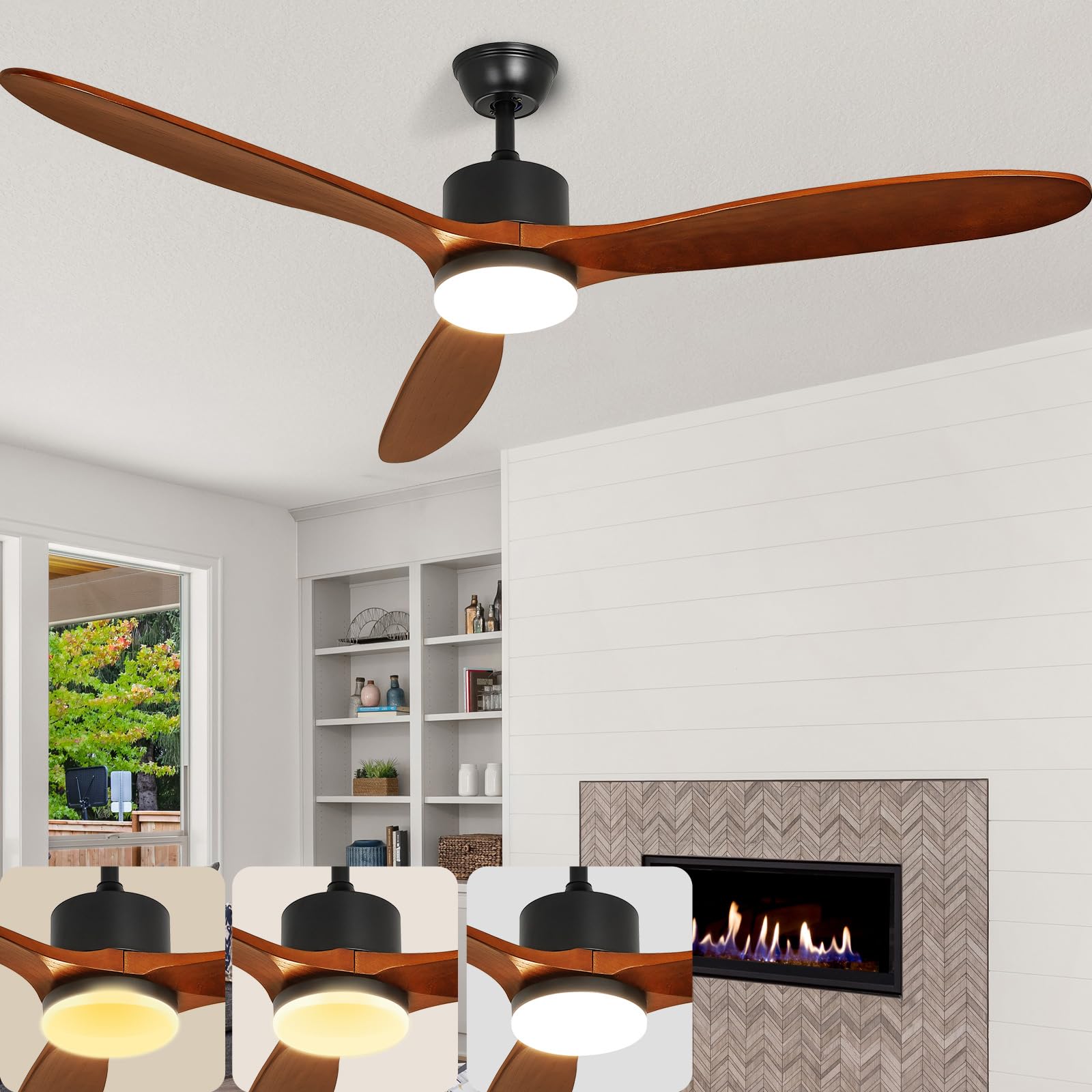 Depuley 60" Ceiling Fan with Light,Indoor Outdoor
