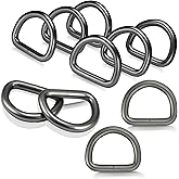 Mikivery D Rings Metal Welded 1" Thick 4.5mm Webbing Buckle Heavy Duty Ring for DIY Sewing Bags Belts dog Collar Accessorie