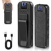 WFULM Hidden Body Camera HD 1080P Mini Body Came with Night Vision Wearable Camcorder with 180° Rotatable Lens and Sturdy Clips Small Video Recorder for Security, Indoor, Outdoor