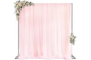 Fomcet 10FT x 10FT Backdrop Stand Heavy Duty with Base, Black Portable Adjustable Pipe and Drape Backdrop Stand Kit, Square Metal Arch Party Frame for Wedding Birthday Parties Banquet Decorations
