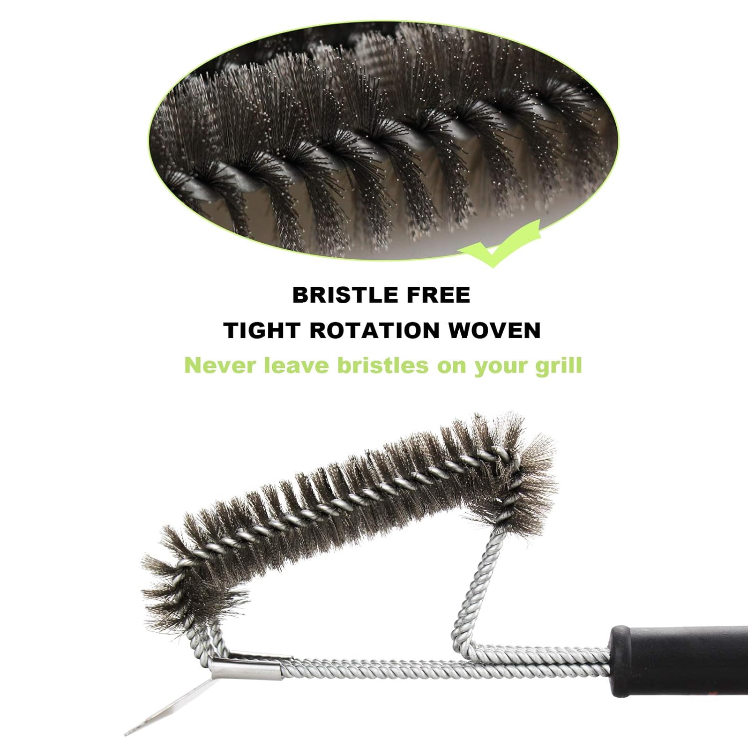 XIHOME Effective Stainless Steel Outdoor BBQ Grill Brush Wire Bristles