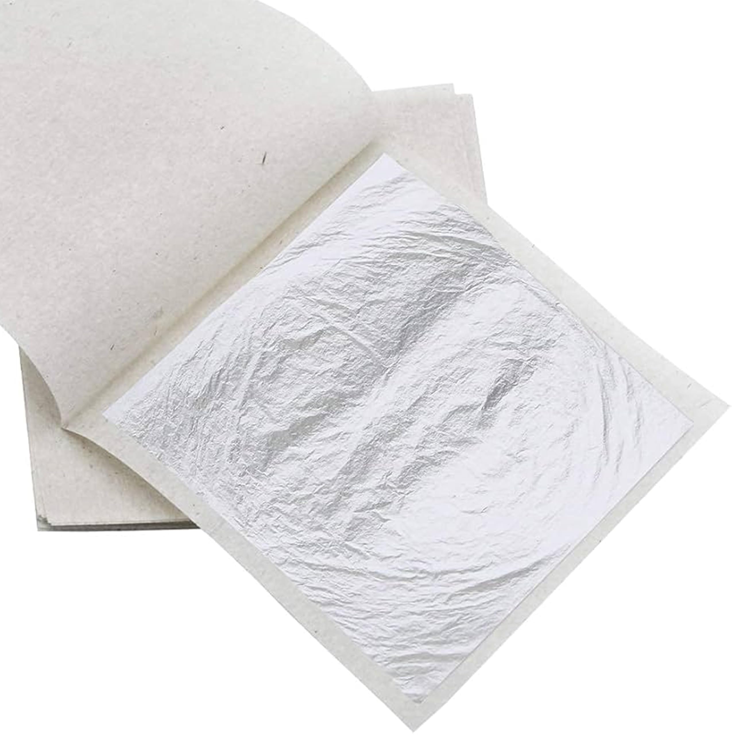 30 Edible Silver Leaf Sheets 6 cm x 6 cm, Edible Silver Leaf Sheets for Cakes, Desserts, Chocolate, Art and Craft, Face Mask and Nail Art