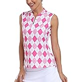MoFiz Women's Golf Polo Shirt Sleeveless 1/4 Zip Collarless Tennis Tank Tops Quick-Dry Lightweight Athletic Sport T-Shirt