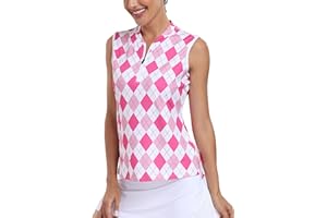 MoFiz Women's Sleeveless Golf Polo Tennis Shirts 1/4 Zip Quick Dry Lightweight Athletic Tank Tops for Running Workout