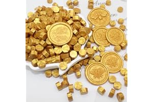 360pcs Gold Sealing Wax Beads, Andotopee Premium Wax Seal Beads for Stamp Seals, Octagon Wax Sealing Pellets Refill Pack for 