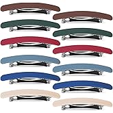 minkissy 12Pcs Spring Hair Barrettes for Thick/Thin Hair - French Hair Clips for Women - Ponytail Barrettes Hair Accessories for Women Girls (6 Colors)