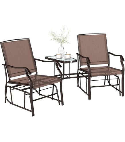 ReunionG 2-Person Outdoor Glider Chair, Patio Glider Bench
