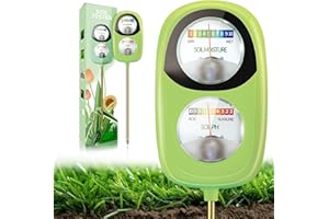 DAQVQ 2-in-1 Soil Moisture Meter, Soil PH Meter, Large Dual-Screen Soil PH Tester & Moisture Meter for Plants Indoor&Outdoor Garden,Lawn,Farm Soil Test Kit-No Battery Needed-Freshgreen