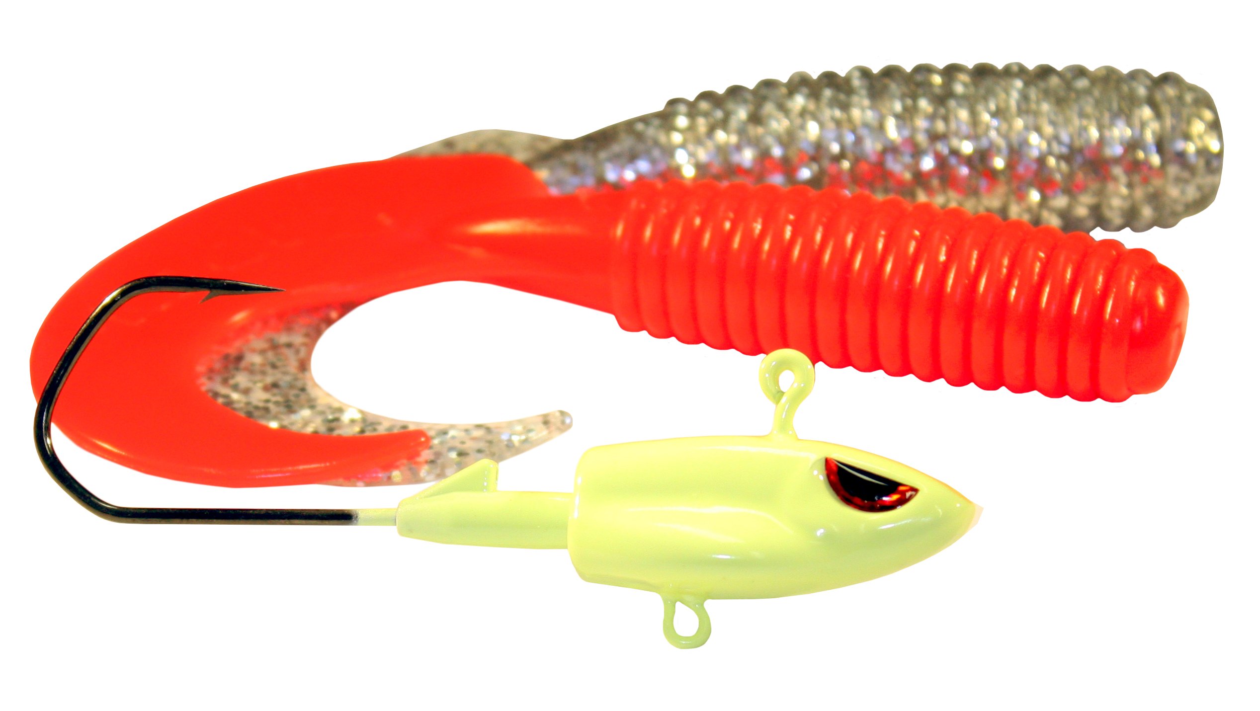 FLADEN Fishing SOFT BAITS - 2 x 12cm BIG SINGLE JIG TAILS - (4 Colours and 3 weights - 40g 60g 90g) Lead-Free Jig Heads - Quality Fishing Imitation Bait Lures (Colour Set 4, 90g Jighead)