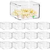 ZSDRTYU Clear Acrylic Box,12 Pcs Acrylic Box With Lid Container With Lid Plastic Boxes, Mini Clear Container Small Boxes For Home Candy Pill Tiny Jewelry (3.94 x 3.94 x 2.36)