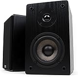 Micca MB42 Bookshelf Speakers With 4-Inch Carbon Fiber Woofer and Silk Dome Tweeter (Black, Pair)