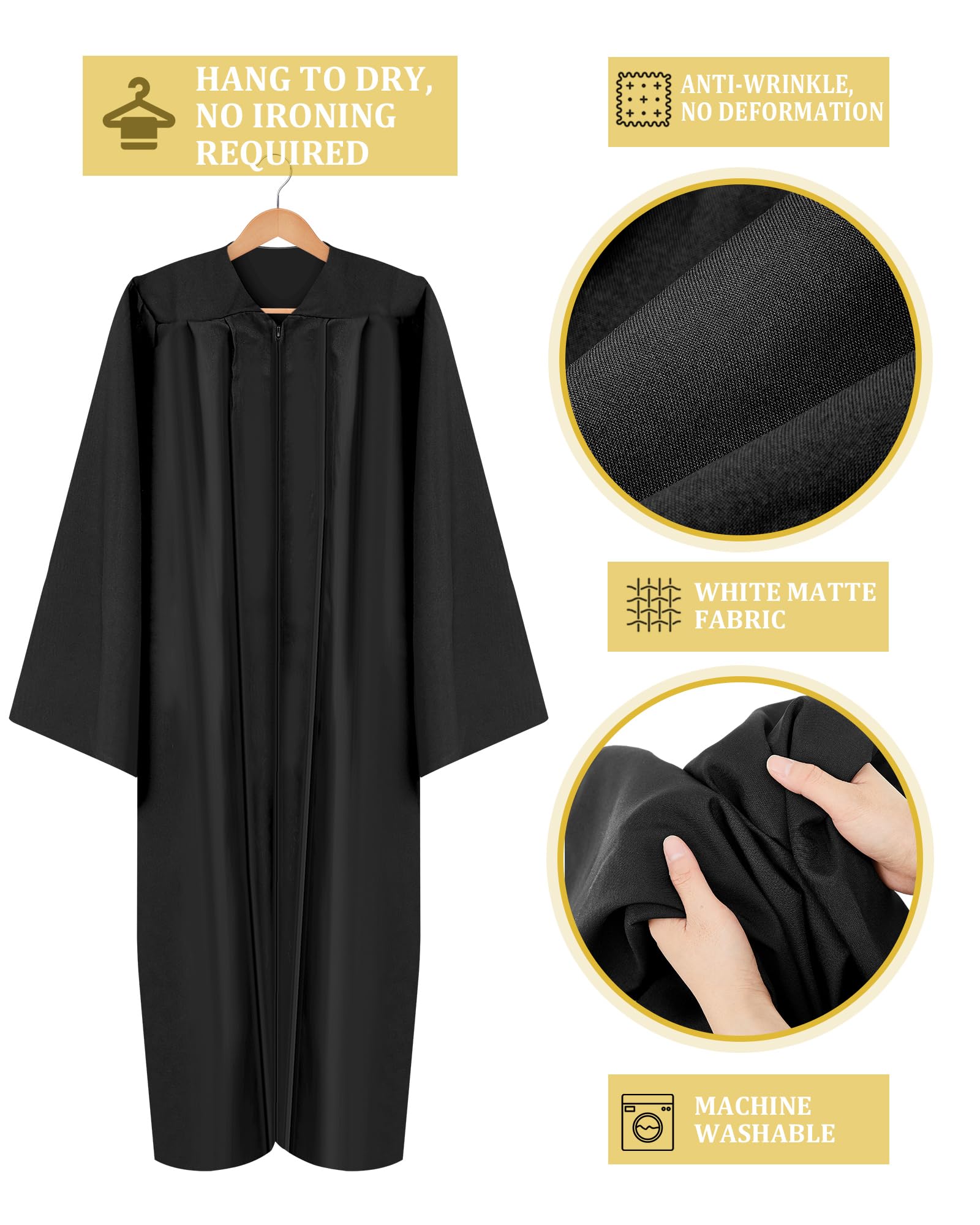 GradPlaza Robe Mit V-Ausschnitt – Vielseitig Für Kirche, Taufe, Abschluss & Amtstracht