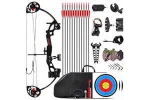 Lanneret Compound Bow and Archery Sets - Right Hand Archery Compound Bows 15-29 lbs Draw Weight Adjustable for Youth and Beginners，Hunting Bow Kit for Beginner