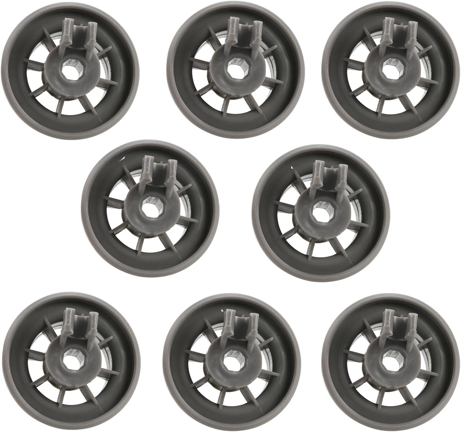 First4Spares Premium Lower Basket Wheel Clips for Bosch Neff & Siemens Dishwashers - Pack of 8, Grey, Standard - Image 3