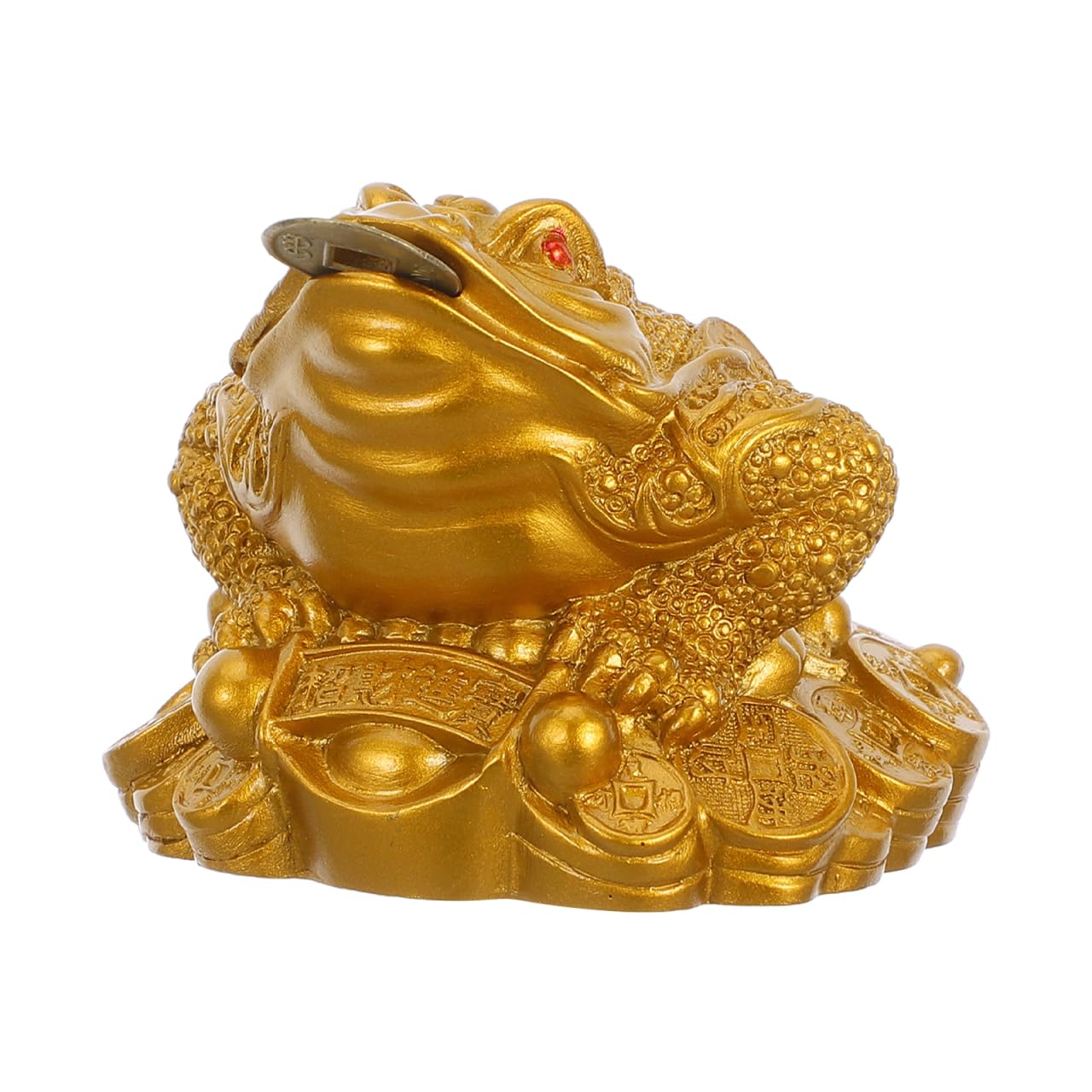 Lucky Frog Coin, Lucky Money Frog Toad Chinese Brass Feng Shui Statue Charm for Prosperity, Home Decoration, Giftware with Bag Home Office Decoration House Warming Store Opening