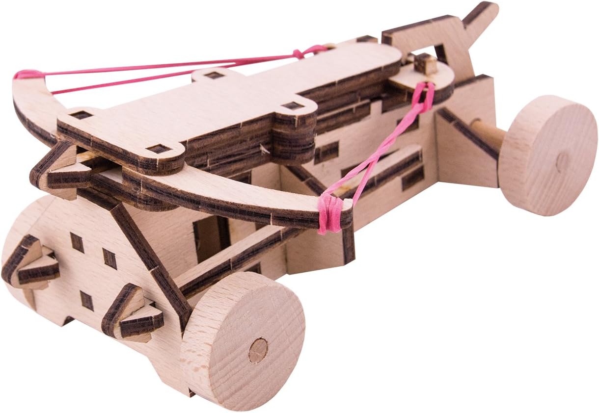 WoodWars Ballista Wooden Miniature Tabletop Desktop Warfare Kit - Easy Assembly and Reliable Performance - with Detailed, Full-Color Instruction Guide - 36 Pieces
