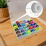 HWX Media 36 Pcs Pre-Wound Bobbins for Brother Janome Singer Sewing view 2