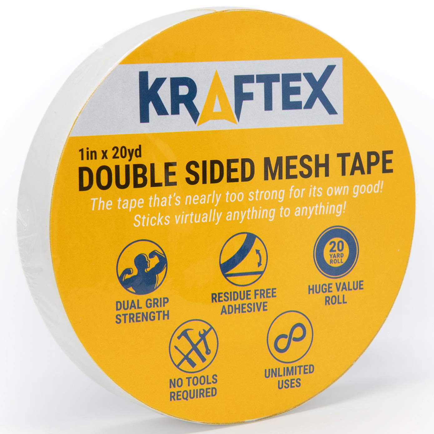 New: Original Carpet Tape for Rugs, Mats, Pads, Runners [Anti Slip Non Skid Technology] Indoor Gripper Tape Double Sided Adhesive [Works on Any Floor] Grips Hardwood, Tile, Laminate Floor (1" x 60ft)