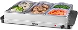 Tower T16151 Buffet Server Stainless Steel 4 Tray, 70-120C Adjustable