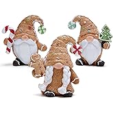 Hodao Christmas Gingerbread Gnome Decorations Set of Three-Charming Christmas Decor for Home Indoor-Festive Fun Gift (Classic Colors)