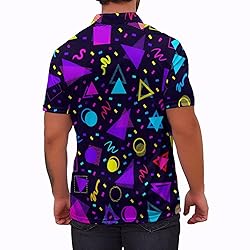 Xdceu Men’s Golf Polo Shirts Retro 80s Print Mens
