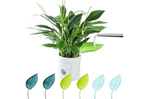 LIGHUFEIC 12PCS Plant Watering Funnel Devices,Leaf Shape Watering Funnel Leaves Plant Pot Irrigation Watering Drip Devices,Indoor and Outdoor Leaflow Plant Watering(3 Colour)