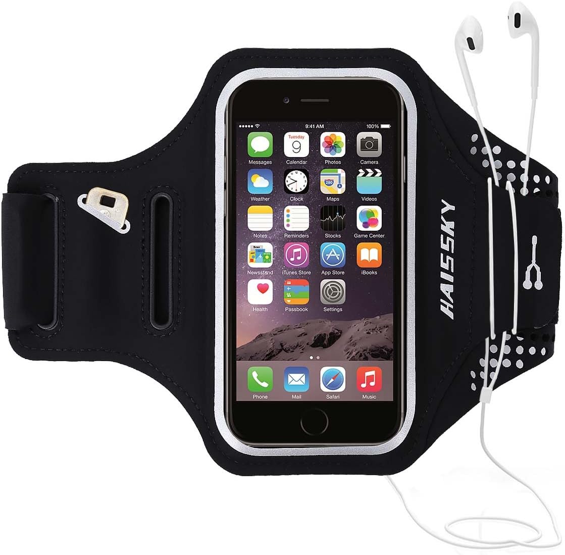 Running Armband Waterproof Sportband Case with Key Holder & Card Slot Great for Running, Biking, Hiking,Exercise,Gym Fit Your iPhone XS/XR/XS Max/X, Samsung, HUAWEI and Other Smart Phones Up to 6.2"