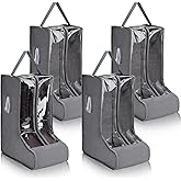 Sanwuta 4 Pcs Grey Portable Boots Bag for Cowboy Boots Tall Boot Storage Bags Portable Waterproof Protector Tools for Travel and Daily Wardrobe Shoe Cabinet and Other Home