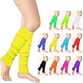 Buauty 80s 90s Leg Warmers for Women, Neon Ribbed Leg Socks, Stylish Accessories for Inspired Outfits for Yoga,Running,Hiking
