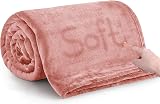 MOONLIGHT20015 Fleece Blanket King Size 270x230cm Pink 400 GSM Soft Cozy
