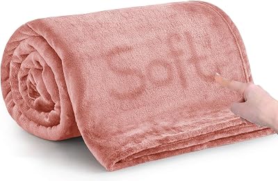 MOONLIGHT20015 Fleece Blanket King Size 270x230cm Pink 400 GSM Soft Cozy