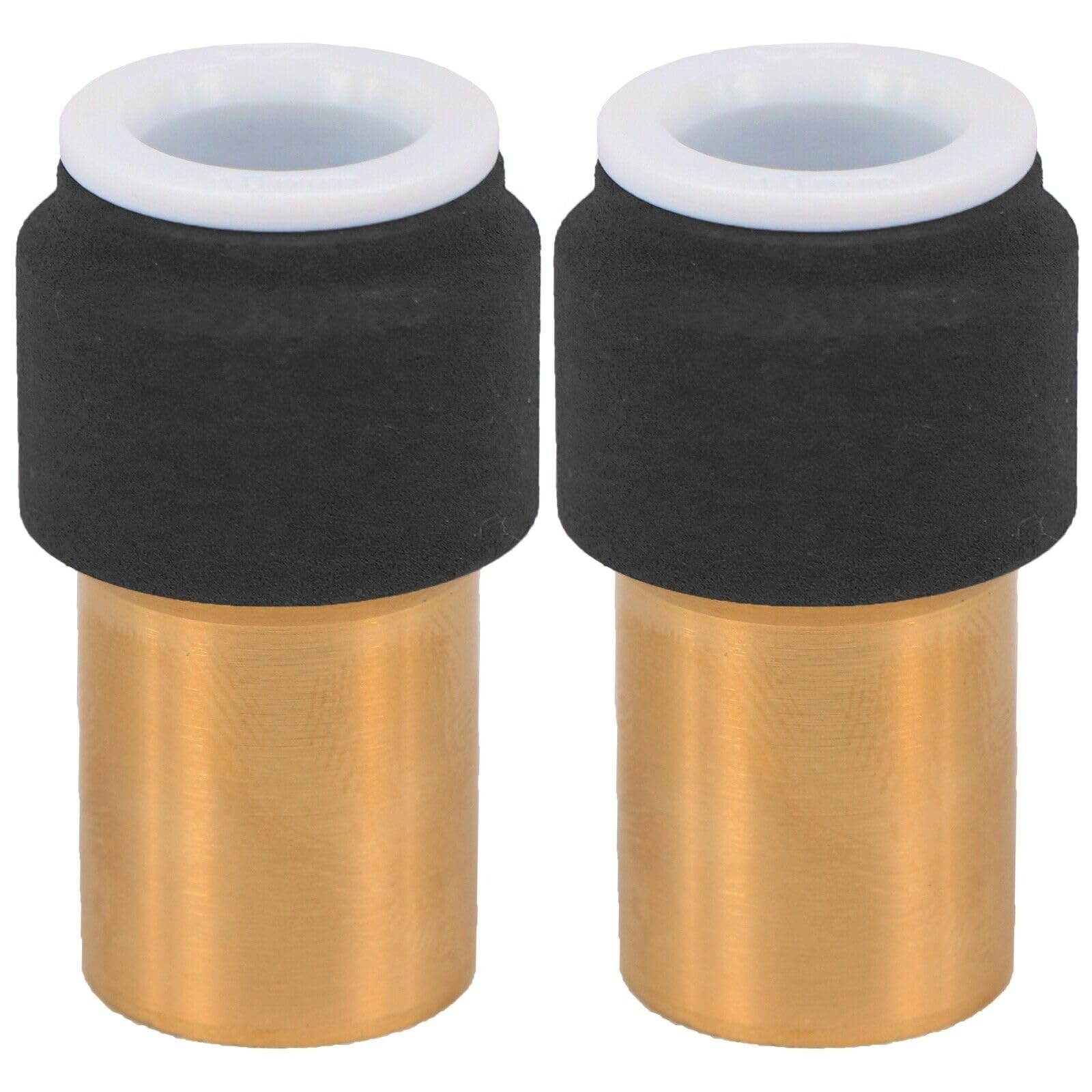 Radiator Valve 15mm x 10mm Push fit Black Speed Fit Reducer Straight x 2 (Pair)