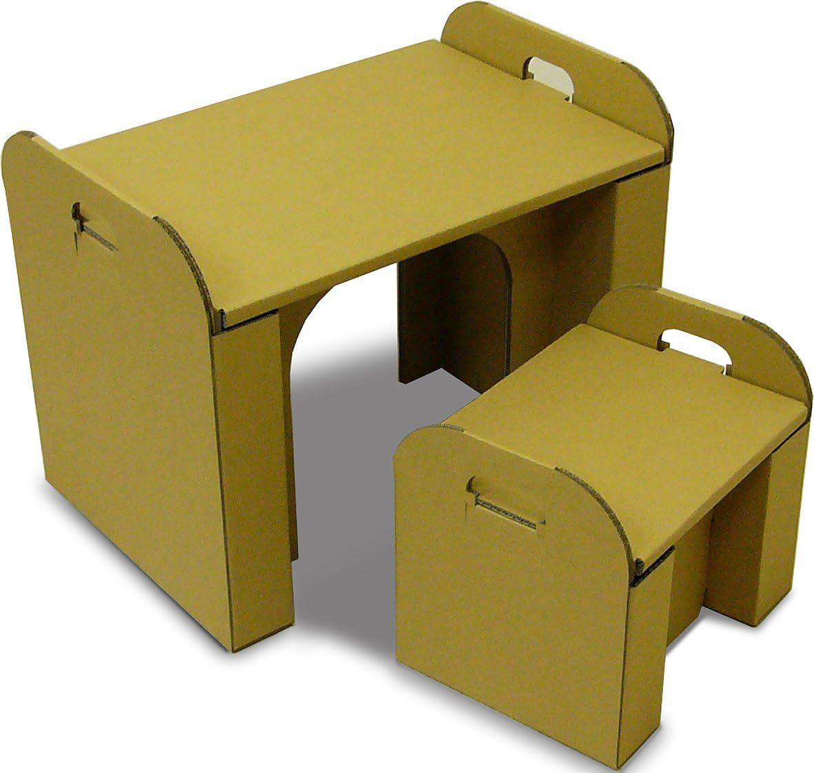 Amazon Co Jp 段ボール簡単工作シリーズ 子供専用 ダンボールの机 イス ナチュラル ホーム キッチン