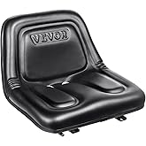 VEVOR Universal Tractor Seat, Lawn Mower Seat with Micro Switch, Black | For Tractor Loader Excavator, with Drainage Holes, 6.3-11.8 inch Extended Slot, Durable and Wear-Resistant Materials