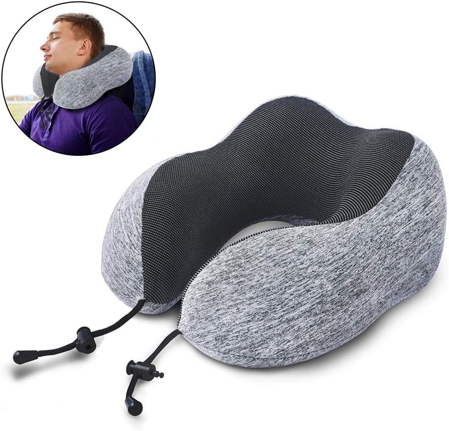 COXTOY Travel Neck Pillow Memory Foam, Comfortable Neck