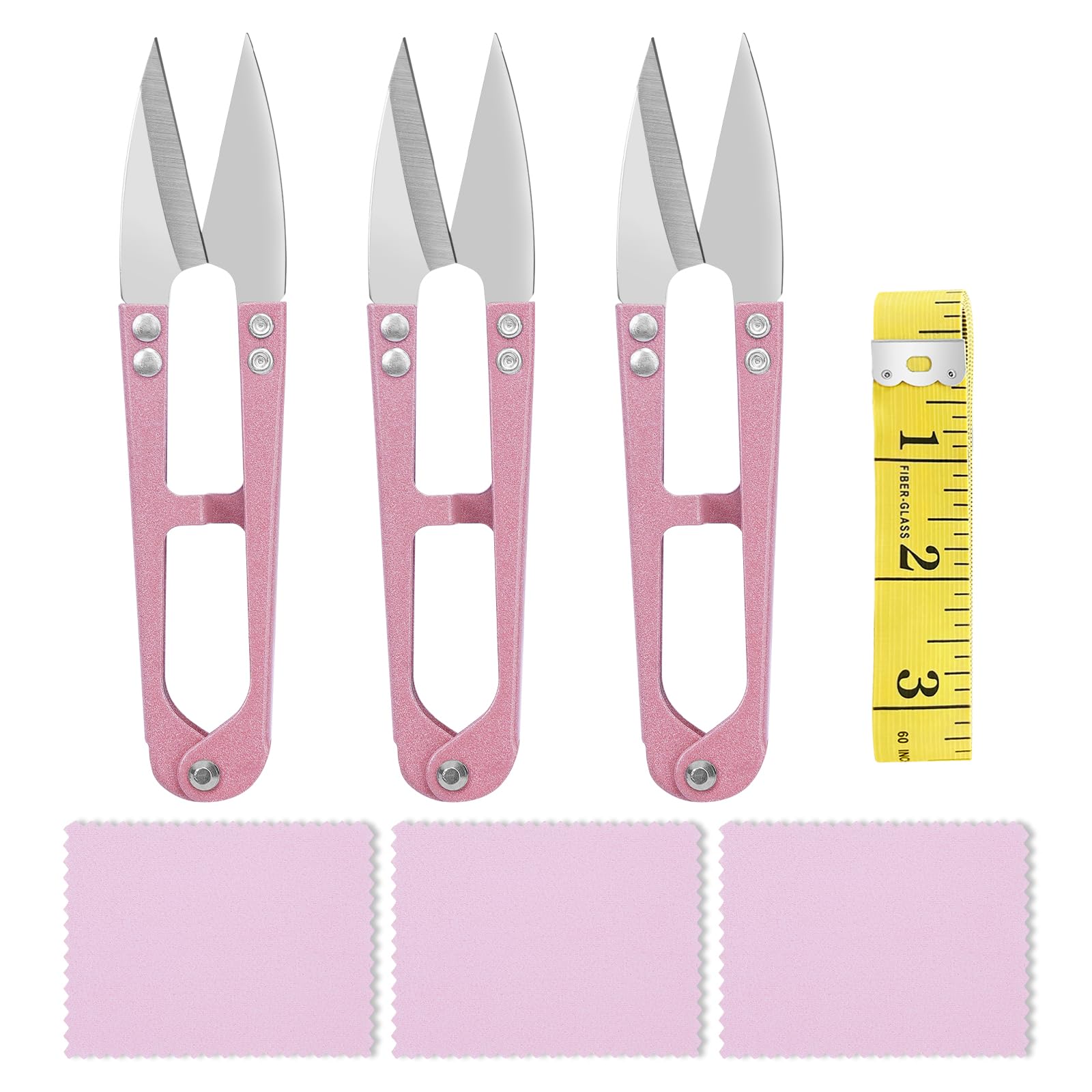 UCEC Thread Cutter and Embroidery Scissors - Sharp & Durable Cross Stitch Accessories, Sewing Snips for DIY Craft Supplies - 3 Pink